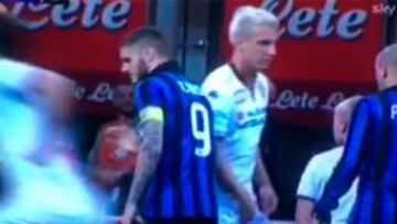 Maxi López vuelve a negar el saludo a Icardi con un amago