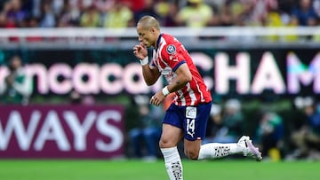 Javier -Chicharito Hernandez of Guadalajara during the round of 16 first leg match between Guadalajara and Club America as part of the CONCACAF Champions Cup 2024, at Akron Stadium on March 06, 2024 in Guadalajara, Jalisco, Mexico.