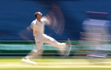 Josh Hazlewood, jugador australiano de críquet durante el partido ante West Indies. 