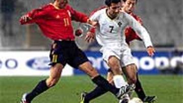 <B>POR TODO LO ALTO</B>. En el último partido de España en Barcelona, Portugal fue la invitada en Montjuïc.