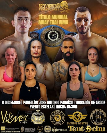 Free Fighters, la ambición del Muay Thai vuelve a Torrejón de Ardoz