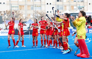 La celebración final de España.