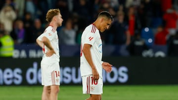 Una imagen triste del Sevilla, esta temporada.