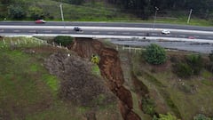 Encuentran un socavón de 20 metros en Concón y las fotografías impactan: riesgo inminente en la ruta