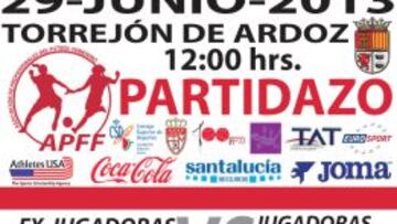 Cartel del Partido benéfico de Cruz Roja y la APFF.
