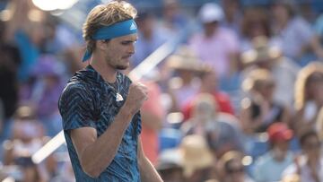 Alexander Zverev celebra su victoria ante Andrey Rubleven la final del Western and Southern Open, el Masters 1.000 de Cincinnati, en el Lindner Family Tennis Center.