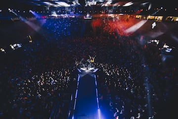 Participants are seen during Red Bull Batalla de los Gallos National Final 2019, at Chimkowe, in Santiago, Chile on June 22th, 2019