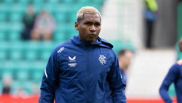 Alfredo Morelos en un partido de Rangers.