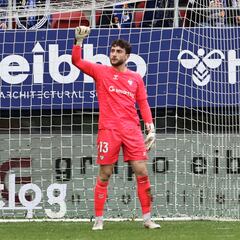 Jonmi, entre los tres porteros menos goleados de Segunda