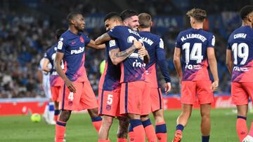 22/05/2022 FUTBOL PARTIDO LIGA SANTANDER REAL SOCIEDAD ATLETICO DE MADRID PRIMER GOL ATLETICO DE MADRID DE POL CELEBRACION