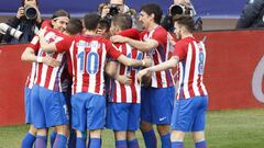 Los jugadores del Atlético celebran un gol.