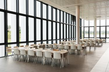 La zona de comedor de la Casa Campus. 