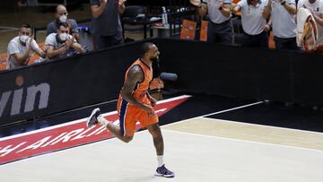 Derrick Williams, pívot del Valencia Basket, durante el partido ante el Asvel.