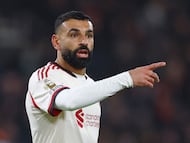 Soccer Football - Premier League - AFC Bournemouth v Liverpool - Vitality Stadium, Bournemouth, Britain - January 24, 2026 Liverpool's Mohamed Salah reacts Action Images via Reuters/Matthew Childs EDITORIAL USE ONLY. NO USE WITH UNAUTHORIZED AUDIO, VIDEO, DATA, FIXTURE LISTS, CLUB/LEAGUE LOGOS OR 'LIVE' SERVICES. ONLINE IN-MATCH USE LIMITED TO 120 IMAGES, NO VIDEO EMULATION. NO USE IN BETTING, GAMES OR SINGLE CLUB/LEAGUE/PLAYER PUBLICATIONS. PLEASE CONTACT YOUR ACCOUNT REPRESENTATIVE FOR FURTHER DETAILS..