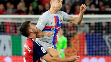 The Polish striker will miss three games for the Catalans as he serves a suspension for disrespecting the referee