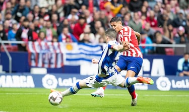 EL jugador rojiblanco Nahuel Molina anota el 2-0 a la Real Sociedad. 