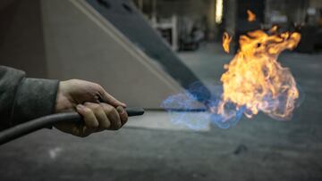 KREFELD, GERMANY - APRIL 21: A worker uses a gas burner to prepare a casting mold for the ductile iron casting at the Siempelkamp Giesserei foundry on April 21, 2022 in Krefeld, Germany. The Siempelkamp foundry is one of many companies in Germany's manufacturing sector that would be acutely affected by a halt of Russian energy imports, especially natural gas. The company, which makes parts including for applications in the renewable energies sector, is one of the few in Europe that can cast pieces up to 300 tons. A company spokesman said that a disruption to Germany's natural gas supply would bring much of the foundry's manufacturing ability to a halt. In addition Siempelkamp is already facing multifold price increases for its raw materials, including scrap iron, nickel, aluminum and other metals, due to the current EU sanctions against Russia. The German government is currently wrestling with how it can reduce Germany's heavy dependence on Russian energy imports in the wake of Russia's military invasion of Ukraine. (Photo by Sascha Schuermann/Getty Images)