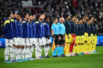 Formación de los equipos de la Juventus y Villarreal.