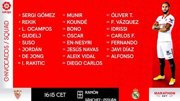 Convocatoria del Sevilla.