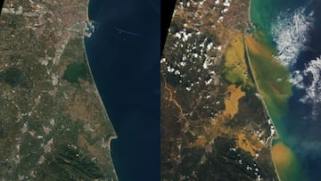 Las imágenes satelitales de la NASA sobre el efecto de la DANA en Valencia