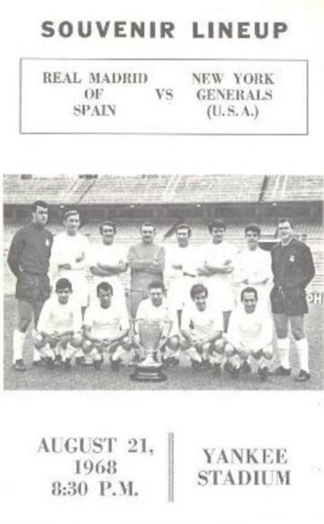 Cartel promocional del Real Madrid-New York Generals de 1968.