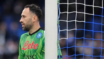 David Ospina durante un partido con el Napoli por Serie A.