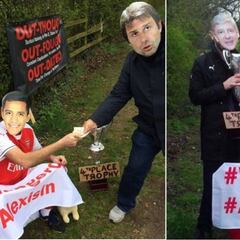 Los fans del Arsenal ridiculizan a Wenger con un teatrillo