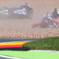 Hacía diez años que Lorenzo no se caía tres veces en un GP