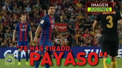 Luis Suárez fouled Filipe Luis then said: "You dived, you clown"