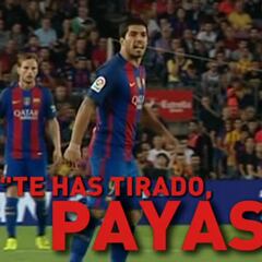 Luis Suárez insultó a Filipe tras el plantillazo: "Te tiraste, payaso"