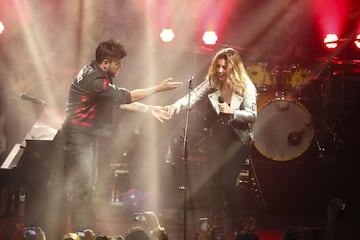 Miriam Rodríguez y Pablo López en un concierto de la gira "Contigo" de la cantante ofrecido en la Sala But de Madrid el 11 de enero de 2019.