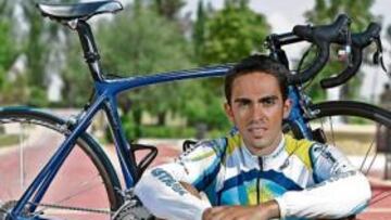 <b>DETALLISTA. </b>Alberto Contador buscó en el túnel del viento mejorar la posición para ayudarle a mejorar en las contrarreloj.