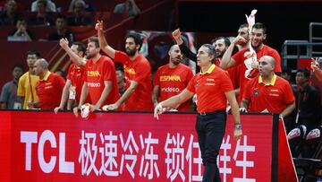 Basketball - FIBA World Cup - Final - Argentina v Spain - Wukesong Sport Arena, Beijing, China - September 15, 2019   Spain coach Sergio Scariolo REUTERS/Thomas Peter