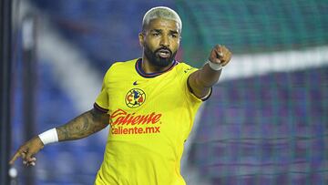Rodrigo Aguirre celebrates his goal 1-0 of America during the 8th round match between America and Atlas as part of the Liga BBVA MX, Torneo Apertura 2024 at Ciudad de los Deportes Stadium on September 17, 2024 in Mexico City, Mexico.