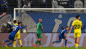 Soccer Football - Europa Conference League - Group C - Lech Poznan v Villarreal - Poznan Stadium, Poznan, Poland - November 3, 2022 Lech Poznan's Michal Skoras celebrates scoring their second goal with Filip Marchwinski REUTERS/Aleksandra Szmigiel