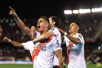 El delantero colombiano abrió el marcador en el partido de ida de las semifinales de la Copa Libertadores entre River Plate y Boca Juniors.