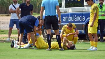 Christos Almpanis se lesionó durante el Girona-Andorra.