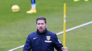 Simeone, en el entrenamiento.