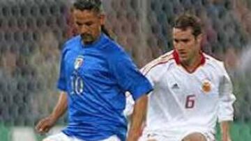 <B>HOMENAJE.</B> Roberto Baggio ha disputado el que puede ser su último partido con la selección italiana si Giovanni Trapattoni no lo remedia.