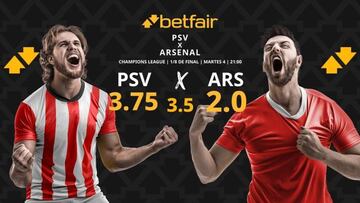PSV vs. Arsenal: horario, dónde ver, pronósticos y cuadro