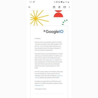 Google cancela la Google I/O 2020 por el coronavirus