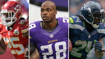 Peterson, Marshawn Lynch y Jamaal Charles a la vejez carrera