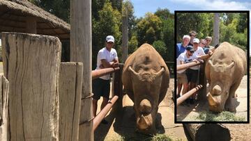 Rafa Nadal se relajó junto a su equipo en el zoo de Victoria