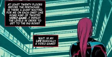 En comics como Black Widow Vol. 8 #6 (2021), la propia Natasha llega a preguntarse si su vida no será en realidad como un videojuego. ¿Para cuando un título que lo demuestre?