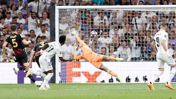 Vinicius marcó así el último gol del Madrid en unas semifinales de la Champions League.