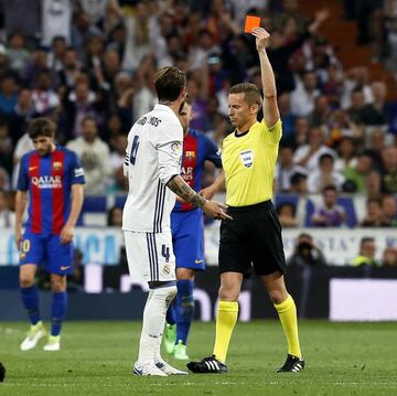 Sergio Ramos fue expulsado en el &uacute;ltimo Cl&aacute;sico en Liga.