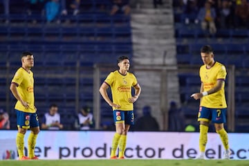  Richard Sanchez, Israel Reyes, Brian Rodriguez of America  during the 6th round match between Cruz Azul and America as part of the Liga BBVA MX, Torneo Apertura 2024 at Ciudad de los Deportes Stadium on August 31, 2024 in Mexico City, Mexico.