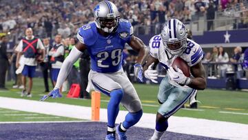 ARLINGTON, TX - DECEMBER 26: Dez Bryant #88 of the Dallas Cowboys pulls in a touchdown pass against Johnson Bademosi #29 of the Detroit Lions in the second quarter at AT&amp;T Stadium on December 26, 2016 in Arlington, Texas.   Tom Pennington/Getty Images/AFP
 == FOR NEWSPAPERS, INTERNET, TELCOS &amp; TELEVISION USE ONLY ==