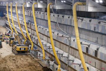 Las obras en las entrañas del estadio. 