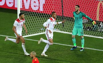 1-2. Youssef En-Nesyri celebró el segundo gol.